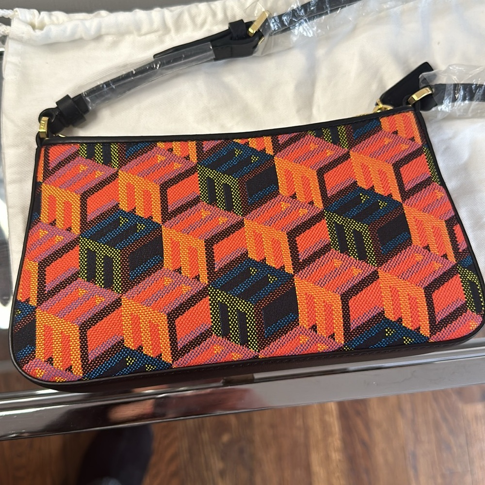 MCM Cubic Mini orange and black convertible shoulderbag - Picture 6 of 9